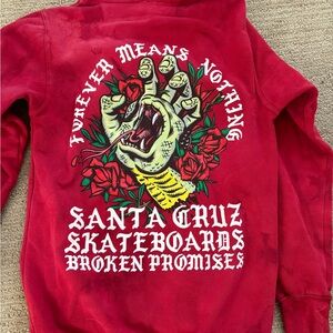 Santa Cruz Skateboards Red Hoodie with Graphic Print